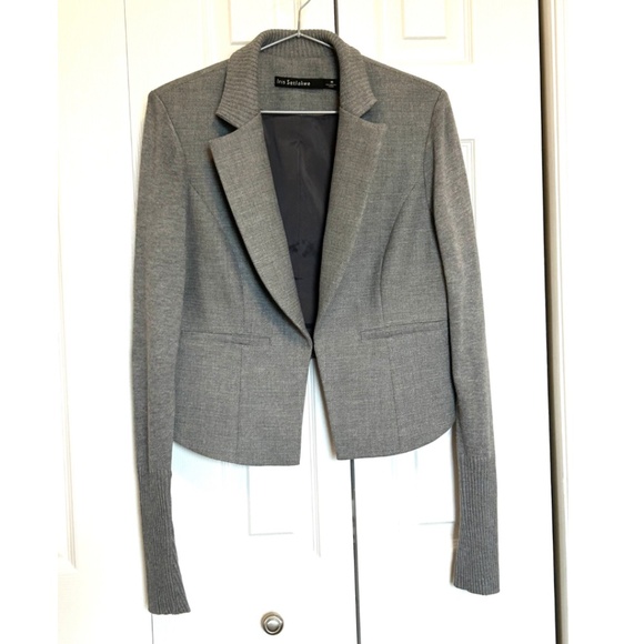 Like New Iris Setlakwe Cropped Mixed Media Grey Jacket Size 10 Made in Canada - Picture 10 of 15